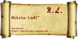 Mikits Leó névjegykártya